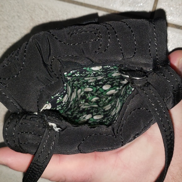 Vera Bradley VB Black Small Crossbody Purse Bag Wallet Zipper Flap - Picture 7 of 13